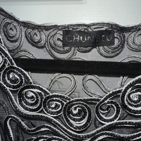 Vintage Art Deco Style Women's Top Soutache Embroidered Blitz  Chunbiu Evening - Picture 4 of 7